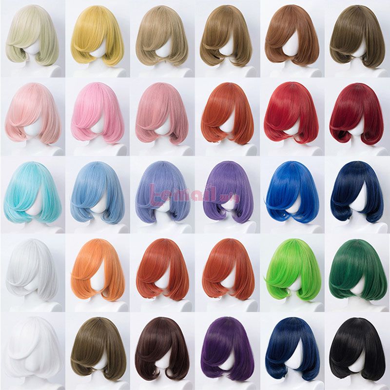 25 Colors Anime Short BoBo Cosplay Wigs