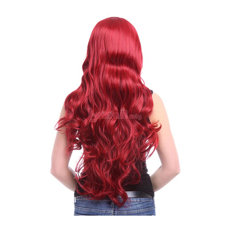 80cm Long Red Synthetic Heat Resistent Hair Wave Wig
