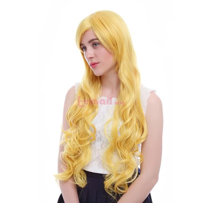 80cm Your Lie in April Miyazono Kaori Yellow Cosplay Wig
