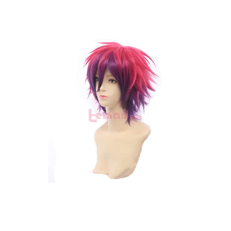 Anime No Game No Life Sora Purple Mixed Pink Cosplay Wig