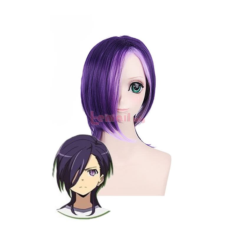Anime Hataraku Maou-sama! Urushihara Hanzou Cosplay Wigs Mixed Purple