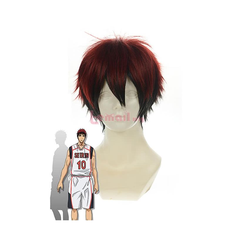 Anime Kuroko's Basketball Kagami Taiga Cosplay Wigs Red Mixed Black Short Straight