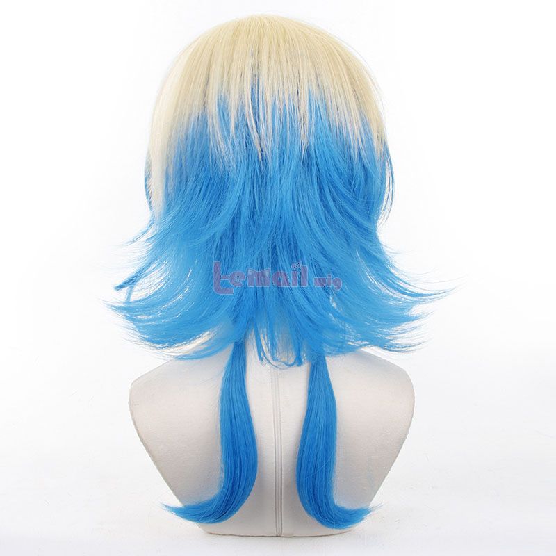 Blue Lock Michael Kaiser Blonde Mixed Blue Cosplay Wig