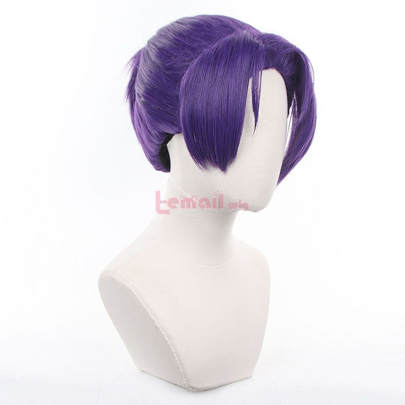 Blue Lock Reo Mikage Short Purple Ponytail Cosplay Wig