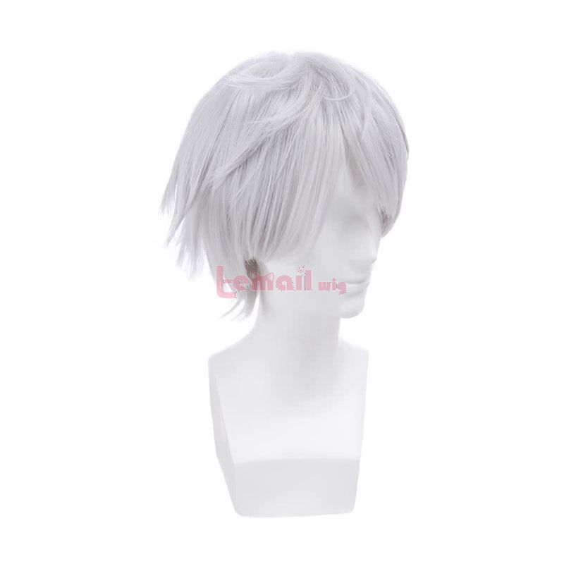 Tsukiuta Animation Shimotsuki Shun Short Anime Wigs Soft White Synthetic Cosplay Wigs