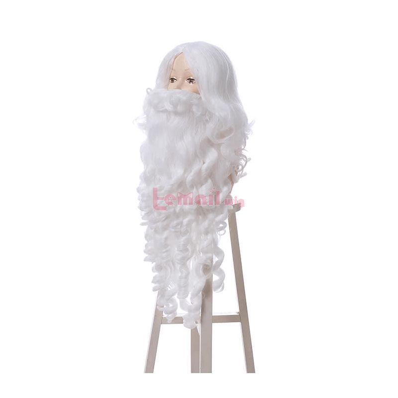  Christmas Day Santa Claus white beard Cosplay Wigs