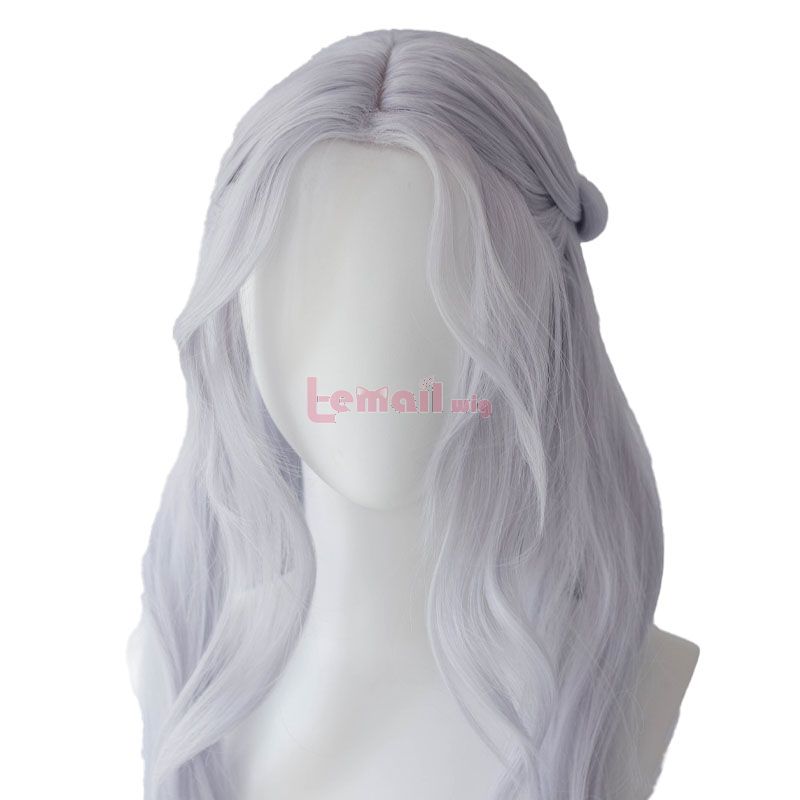 Final Fantasy Venat Long Blue Grey Cosplay Wigs