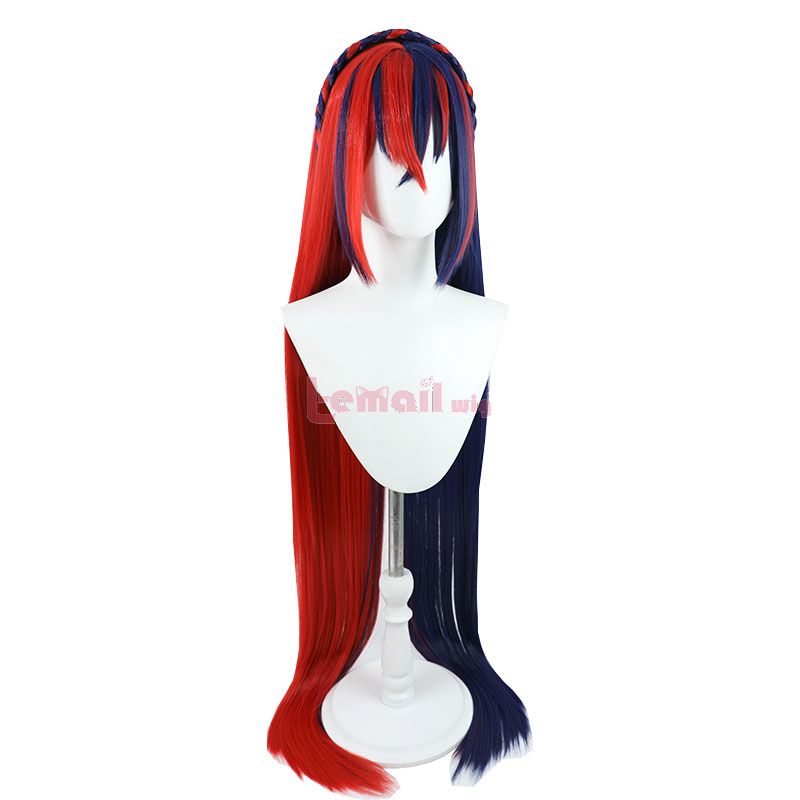 Fire Emblem Engage Alear Long Blue Mixed Red Cosplay Wig