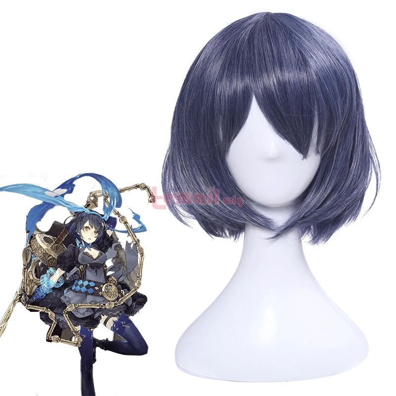 Game Sinoalice Alice Short Blue Straight Synthetic Women Cosplay Wigs
