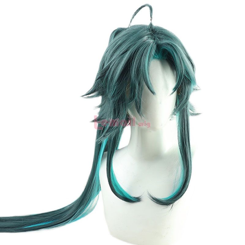 Genshin Impact Mountain Demon Xiao Long Mixed Blue Cosplay Wigs