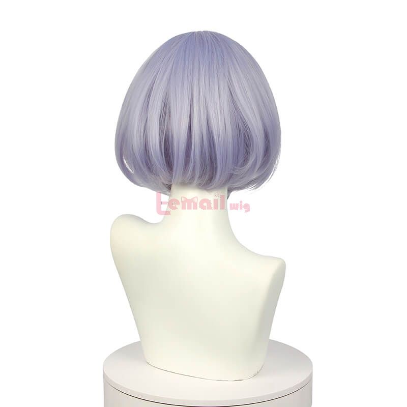 Game Genshin Impact Noelle Short Light Purple Braided Cosplay Wigs with Bangs