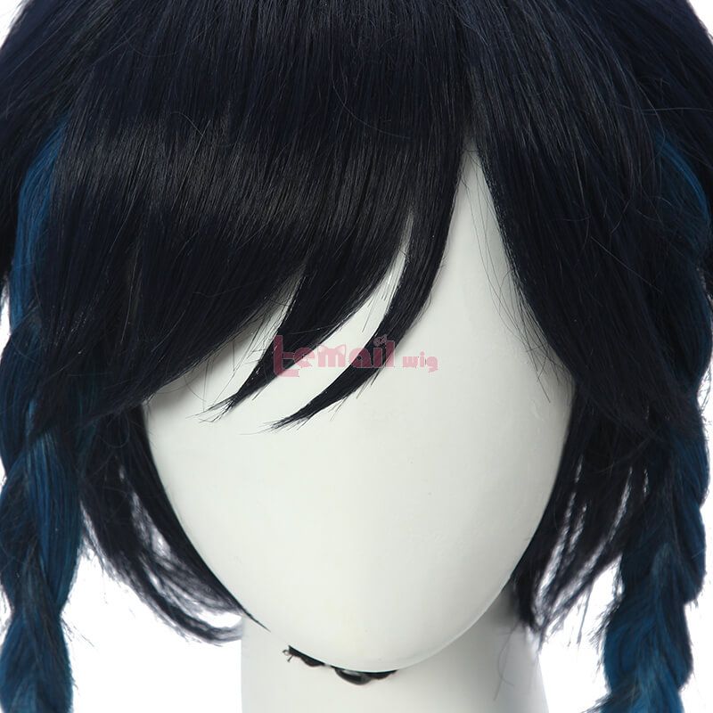 Game Genshin Impact Venti Gradient Blue Braided Cosplay Wigs