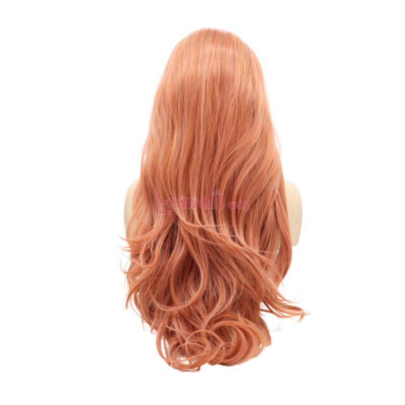 Fashion Long Curly Hair Gradient Orange Lace Front Wigs Cosplay Wigs