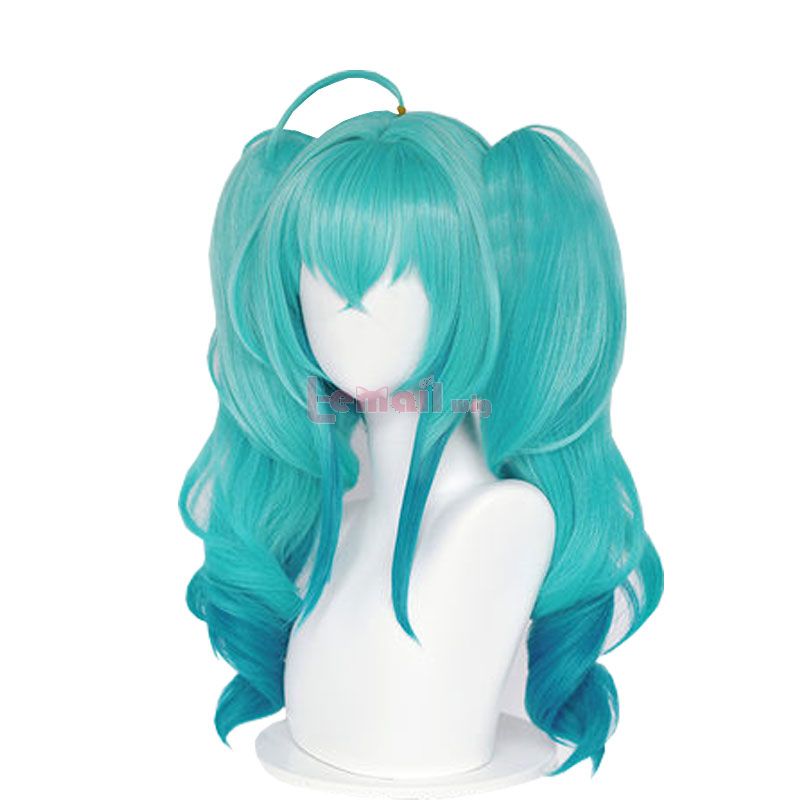 Hatsune Miku Vocaloid Miku Light Blue Double ponytail Cosplay wigs