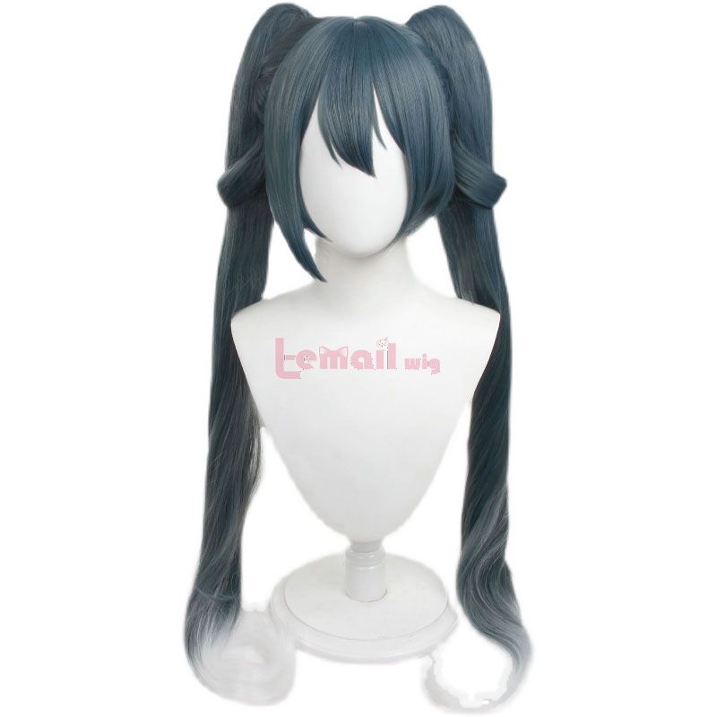 HATSUNE MIKU WITH YOU Grey Blue Mixed White Cosplay Wigs