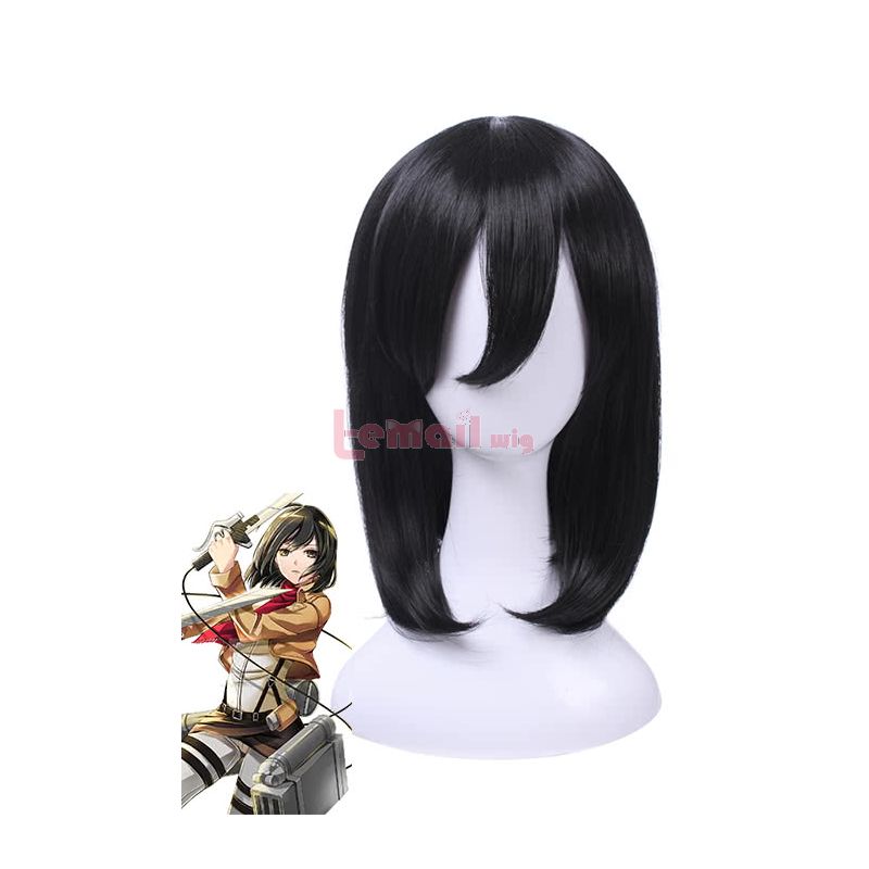 Attack on Titan Mikasa·Ackerman Short Black Hair Straight Cosplay Wigs