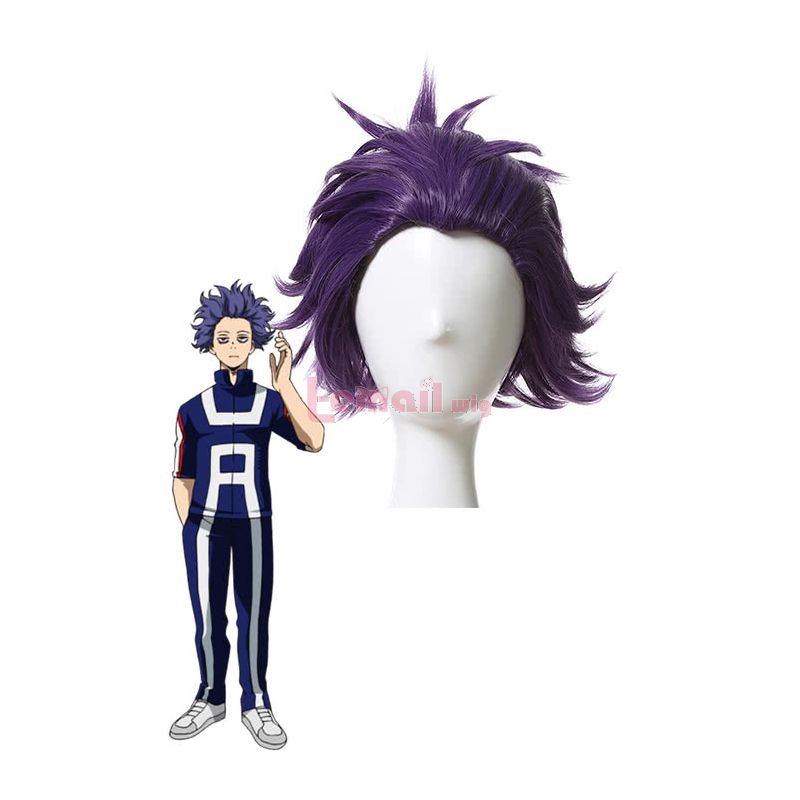 Short Purple My Hero Academia Anime shinsou hitoshi Cosplay Wigs JF188