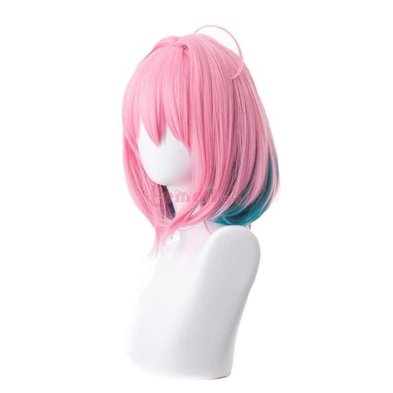 Yumemi Riamu Short Pink Mixed Blue Cosplay Wigs