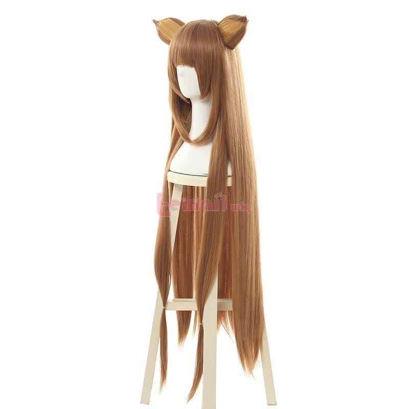 The Rising of the Shield Hero Raphtalia Long Straight Brown Cosplay Wigs With Ears