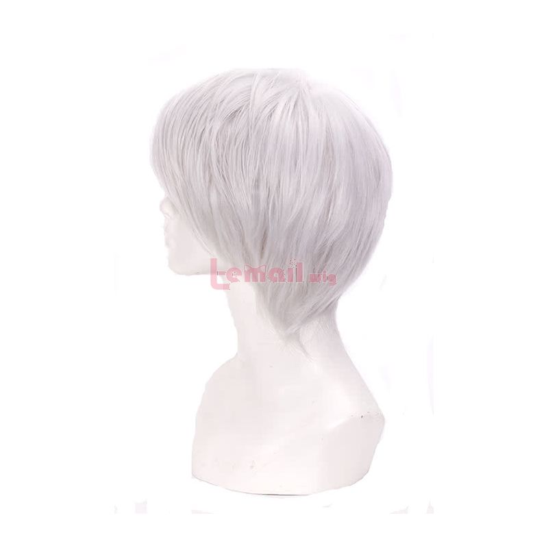 Tokyo Ghoul Kaneki Ken Short Straight White Synthetic Cosplay Wigs