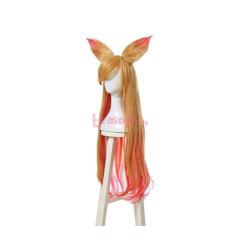 Game League of Legends Star Guardians Ahri Cosplay Wigs Synthetic Long Blonde Mixed Pink Curly Women Hair Wigs