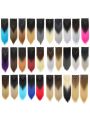 30 Colors 56cm Long Straight Gradient Cosplay Wig Pieces