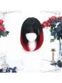 30cm Short Black Mixed Red BoBo Lolita Cosplay Wig