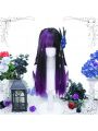 55cm Long Straight Black Mixed Purple Lolita Cosplay Wig