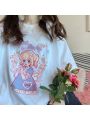 Anime Girl Cartoon Print T-Shirt