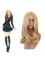 Anime Guilty Crown Kuhouin Arisa Long Curly Blonde Cosplay Wigs