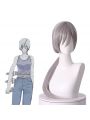 Chainsaw Man Quanxi Long Grey Ponytail Cosplay Wigs