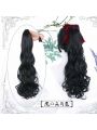 Fashion Lolita 60cm Wavy Long Black Trendy Cosplay Ponytail Wigs