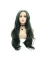 Fashion Long Curly Hair Dark Green Lace Front Wigs Cosplay Wigs