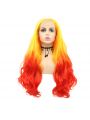 Fashion Long Straight Hair Yellow Red Lace Front Wigs Cosplay Wigs