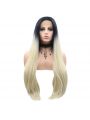 Fashion Long Straight Hair Black Brown Lace Front Wigs Cosplay Wigs