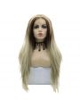 Fashion Long Straight Hair Cream Coloured Lace Front Wigs Cosplay Wigs