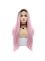 Fashion Long Straight Hair Light Pink Lace Front Wigs Cosplay Wigs