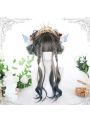 Fashion Women Lolita Long Curly Grey Gradient 60cm Cosplay Wigs