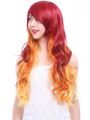 70cm Long Wave Red Fade Golden Fashion Hair Wig