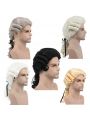 Halloween Men Long Curly Judge Wig Evening Party Cosplay Wigs