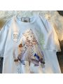 JK Anime Couple Top Cute Harajuku Print T-shirt