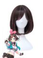 Kizuna AI AI Channel Youtuber Short Straight Brown Mixed Pink Cosplay Wigs