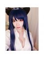LOL The Nine-Tailed Fox Ahri Long Blue Mixed Black Straight Cosplay Wigs