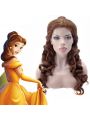 Movie Beauty and the Beast Belle Long Curly Brown Ponytail Cosplay Wigs