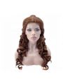 Movie Beauty and the Beast Belle Long Curly Brown Ponytail Cosplay Wigs