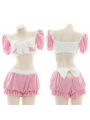 Pink Big Bow Maid Pajamas Sexy Lingerie Cosplay Costume