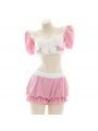 Pink Big Bow Maid Pajamas Sexy Lingerie Cosplay Costume