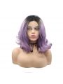 Fashion Long Curly Hair Gradient Purple Lace Front Cosplay Wigs
