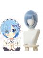 Re:Life in a different world from zero Rem Short Blue Cosplay Wigs