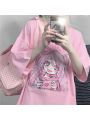 Sweet T-shirt Anime Print Cute Girly Clothing